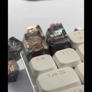 SA R1 Profile Đen Vàng Thời Gian Nhựa Keycaps Handmade Đơn Phím Cho Bàn Phím Cơ MX Phụ Kiện Cá Tính
