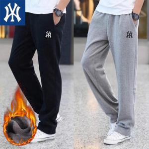 Pure Cotton Knitted Sport Pants Mens Loose Casual Straight Leg Thin Autumn Spring Summer Trousers Youth Fashion Trend