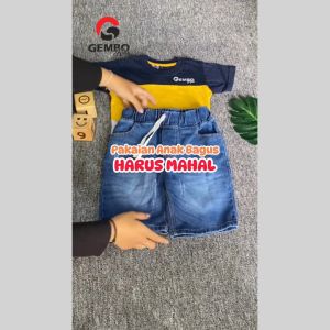 Jeans Anak Pendek 2-10 tahun - Celana Anak Pendek Jeans Wisker - Viyona