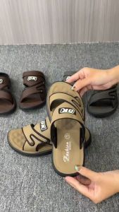 Kilala Mens Summer Thick Bottom Leather Sandals Anti-Slip Soft Sole Water-Proof Beach Shoes Comfortable Casual Slippers