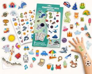 educratePH Temporary Decal Tattoo | 3 sticker sheets | Easy Apply Remove | Party Favor Gift