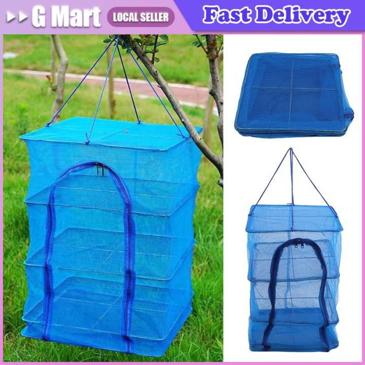 3 Tiers Air Drying Net Vegetable Dehydrator Fruit Meat Fishing Jerky ...