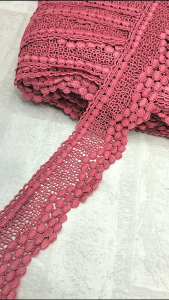 (Per Meter) RDP118 Renda Prada Cantik Lebar 6 Cm Merah Coral