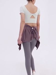 Half-length One-piece Sports Yoga Skirt for Women Running Hip-Hiding Fitness Outer Wear Skirts Hip-covering Latin Dance Skirt