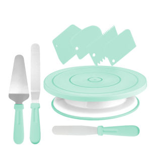 XMSJ | 8-Piece Nordic Cake Decorating Supplies Set - Non-Slip Cake Turntable Scrapers&Spatulas for Professional DIY Baking Accessories
