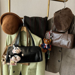 Three-Color French Bread Bag Single Shoulder Underarm Commuter Womens Bag Fashionable Retro Style Casual Handbag