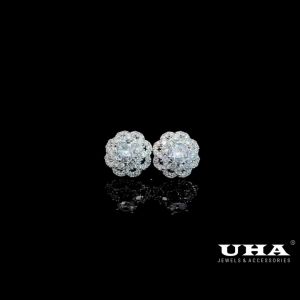 B1308 Bông tai nữ đính đá CZ cao cấp sáng lấp lánh UHA