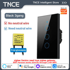 TNCE Tuya WiFi+Bluetooth/Zigbee Smart Wall Switch US Touch Touch Sensor Switch LED Light Switches Smart Home Alexa Google Home
