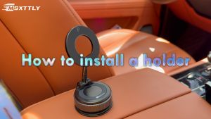 MSXTTLY Upgraded Vacuum Suction Magnetic Phone Holder - Strong Suction 360° Rotatable Foldable & Portable Stand for Car Home Office and More