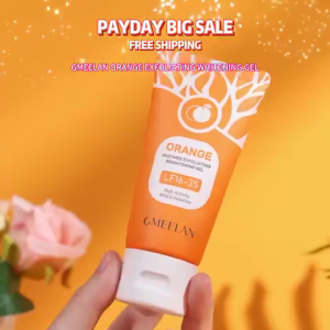 GMEELAN 3pcs kits Gel Pengelupasan 1 Menit 50g Gmeelan orange exfoliating whitening gel + Krim Siang Pemutih 30g Gmeelan Day Cream Pemutih + Krim Esensi Pemutih Di Bawah Ketiak 30g Gmeelan Sakura Cream