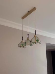 DENGMEIYOUPIN | Retro Vintage Glass Pendant Light for Dining Table