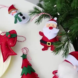 Christmas Ornament Xmas Bow Santa Snowman Hanging Decoration for Christmas Tree Decoration Home Decoration Festive Party.