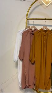 Atasan Tunik Crinkle Airflow Terbaru Remaja Dewasa Long Dress Wanita Muslim Kekinian Jumbo & Standar