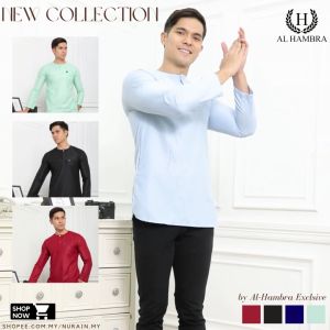 Al-Hambra Premium Slim Fit Men’s Kurta – 2024 Viral Raya Outfit | Modern Tailored Fit | Exclusive Nurain.My Edition