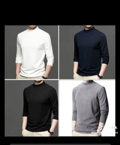 Áo giữ nhiệt Lót Nỉ cho Nam cổ 3 Phân mềm ấm giữ nhiệt tốt co giãn 4 chiều