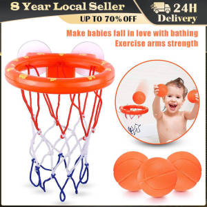 Baby Bath Toys Toddler Boy Water Toys Mini Shooting Basket Bathtub Water Play Set Shooting Basketball Hoop Play Water Game Toy with 3 Ball 1 Inflatable Pump