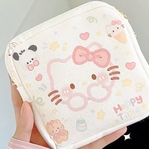 Beg Simpanan Sanitary Pad Storage Bag Loopy Kitty Pouch Mini Organizer Portable Travel Makeup Bag