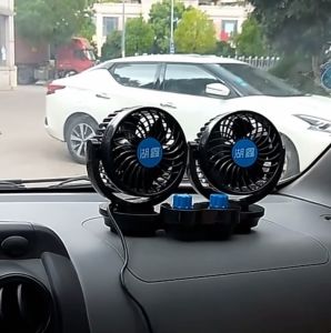 12 โวลต์ รถหัวคู่พัดลมไฟฟ้า USB พัดลมระบายความร้อนอัตโนมัติ สำหรับแดชบอร์ด SUV (CT ส่งจากไทย)