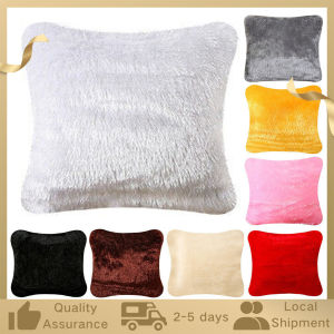 Home Plus SF Fluffy Pillow Case For Couch 18x18 Inches/Cushion Cover with zipper Pillowcase Home Office Car home Decor