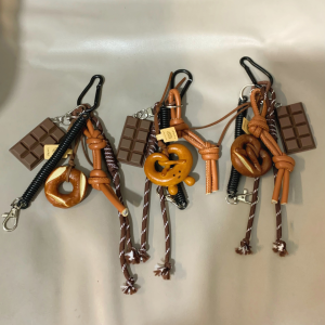 All Seasons Brown Cute Alkaline Bread Korean Version INS Bag Pendant Chocolate Climbing Rope Keychain Decorative Pendant Gift