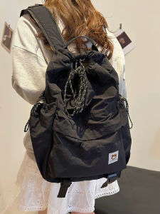 New Womens Large Capacity Casual Travel Backpack Schoolbag Middle School Student Bookbag Fashionable Polyester Pure Color