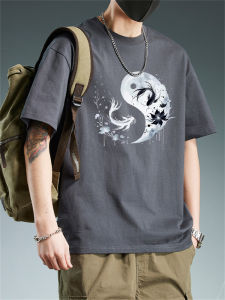 Loose Fit Casual Cotton T-Shirt Short Sleeve round Neck Printed Breathable Summer Fashion Urban Style for Men And Women