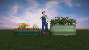 Outdoor Garden ( Galvanized Raised Garden Bed Premium Oval  11 inch height  x 24 inch or 48 inch diameter