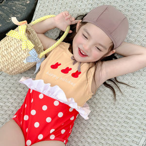Cute Girls Swimsuit Quick Dry One-Piece Childrens Swimming Costume Summer Baby Thermal Equipment for Small Kids And Toddlers
