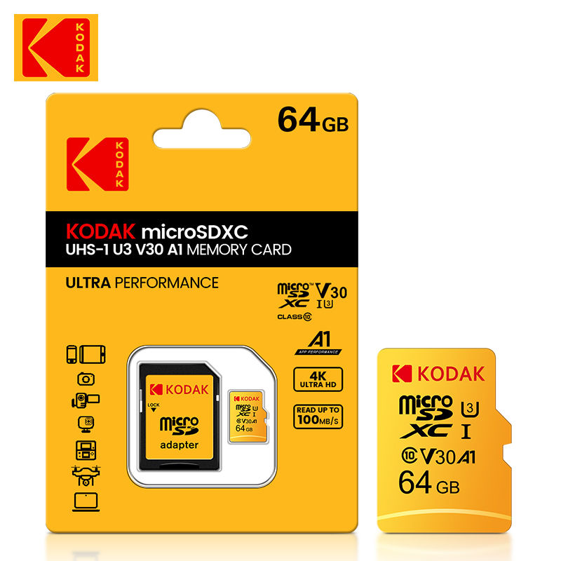 New Kodak Micro sd card 32GB 64GB 128GB 256GB Memery Card for Security Camera Dash cam smartphones TF card Microsd card