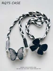 Đầu Đỡ Điện Thoại Di Động Hình Con Bướm Nhỏ Phong Cách Hàn Quốc Có Dây Đeo Cổ Cá Tính Sáng Tạo Phù Hợp Với Vỏ Điện Thoại Di Động Phổ Thông