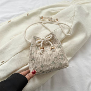 Womens Handmade Bag Woven Wire Mesh Red Shoulder Bucket Bag