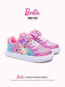 Barbie Princess Low-Top Childrens Sneakers Girls Spring Autumn Style Anti-Slip Wear-Resistant Rubber Leisure Shoes
