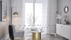 2024 Embroidery Sheer Curtains for Windows  Day Curtain for Bedroom Living Room White Curtain Voile Tulle Curtains for Window Drape Langsir Sliding Door 窗簾紗
