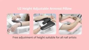 Happy Petty Shop Arm Rest for Nails Tech with Nail Table MatU-shaped Manicure Nail Hand Rest Stand Pillow CushionNail Supplies for Nail Techs