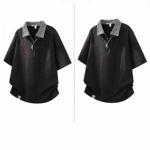 Paul Frank | Black False Two-Piece Collared Mens Polo Shirt
