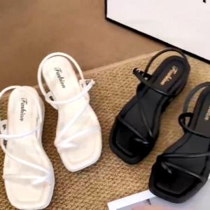 (+1 SIZE)korea wedge heels versatile sandals for women outdoor