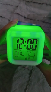 BISA COD - JAM LED MEJA KUBUS DIGITAL ALARM BERUBAH 7 WARNA MOODY CLOCK GLOWING