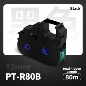 Black Carbon Ribbon for Printer PT-R80B PT-R80R Label Printer Compatible with PUTY P800/PT1010 Line Number Printer Accessories