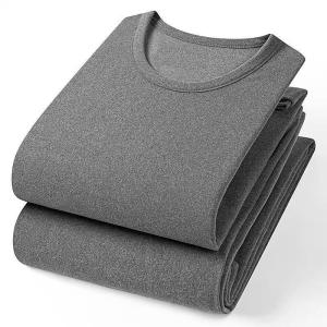 Mens Warm Thermal Underwear Set round Neck Double-sided German Velvet Constant Temperature Self-heating Slim Fit Long Sleeve Pants