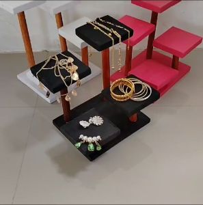 Stand Display Rak kotak Aksesoris Gelang Cincin Termurah Rak Berdiri Pajangan Aksesories Kayu