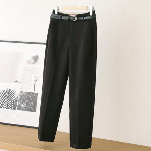 Fall and Winter New Arrival Woolen Pants Inner Brushed Counter Boutique Slimming Youthful-Looking High Waist Casual Ankle-Length Cigarette Pants Female