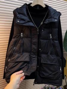 Black down Cotton Vest Jacket Womens New 2025 Autumn Winter Popular Unique Super Beautiful Cotton Interlined Outerwear Vest