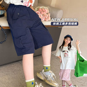 Girls Short Pants Summer Casual Loose Thin Quick Dry Childrens Five Pants Polyester Fabric Breathable Comfortable for Kids