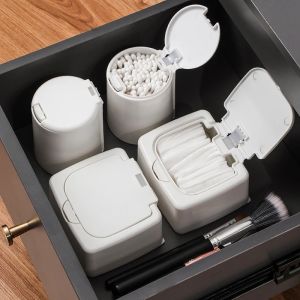 Japanese Button Type Cotton Swab Storage Box Drawer Small Objects Classification Storage Box