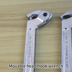 Hi-Spec | Hi-Spec Adjustable Hook C Type Spanner Hand Tool 19-120mm Metric Range Professional CR-V Steel Wrench for Slotted Nuts Bearings
