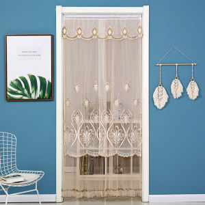 ม่านประตูผ้าตาข่ายสำหรับฤดูร้อนม่านกั้นความเป็นส่วนตัวทึบแสงผ้าตาข่ายเรียบง่ายใช้ในเชิงพาณิชย์สำหรับร้านค้าในบ้านสองชั้นลูกไม้กันยุงสำหรับห้องนอน