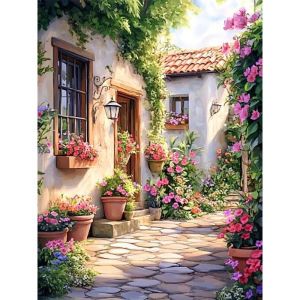 Jigsaw Puzzle Vibrant Colorful Town Street View With Flowers Art For Adults Great Weekend Relaxation And Family Fun Gift