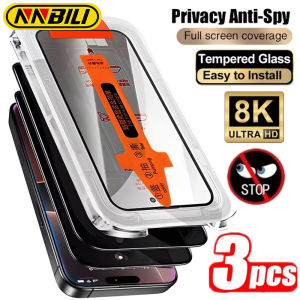 NNBILI 3Pcs Arc edge Privacy Tempered Glass for IPhone17 16 Pro Max 17Air Anti-Spy Screen Protector Easy Tool Protector Glass