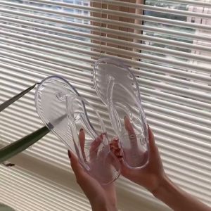 Transparent Flip Flops for Women Non-slip Casual Slippers(add 1 size)