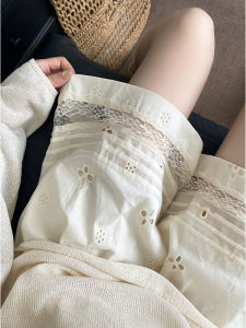 WANGGONGZHU | High Waist Lace Hollow Casual Shorts Women Summer Thin New Small Size Outdoor Wear White Sports Women Pants Korean Style